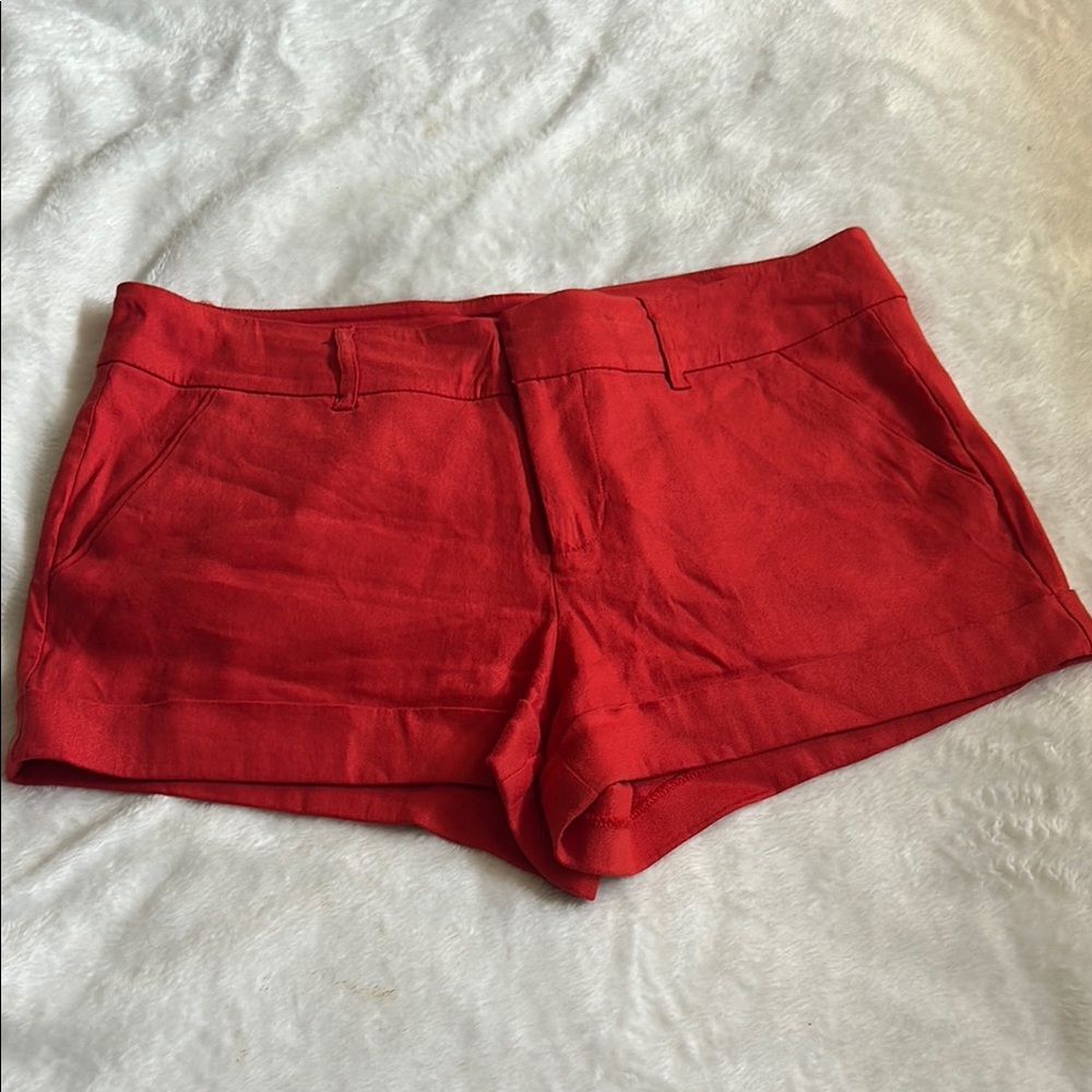 Bebe Red High Waist Shorts Vibrant Style
